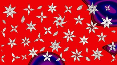 Raster illüstrasyonu. Moda baskısı, albüm, ambalaj kağıdı ve duvar kağıdı için zarif dekoratif süslemeler. Küçük çiçekli basit bir çiçek çizimi. Kırmızı renkte şirin çiçekler..