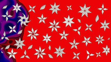 Renkli Bahar Teması eskiz kalıbı. Raster illüstrasyonundaki çiçek desenli çizim. Süslü kumaş deseni. Düz Çiçek Elementleri Tasarımı.