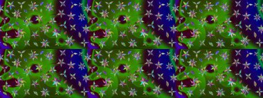 Yumuşak, yeşil renkli yaz çiçekleri. Raster illüstrasyonu. Raster çiçek desenli ve çiçekli..