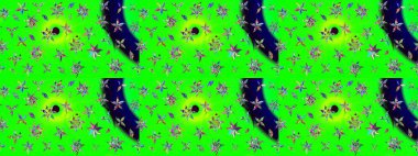 Suluboya çizimi. Çiçekli eskiz deseni. Yeşil renkli çiçekler. El çizimi.