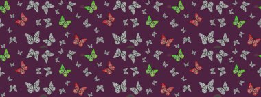 Soyut renkli güzel kelebek. Eskiz geçmişi. Raster illüstrasyonu. Kahverengi renkler üzerine resim.