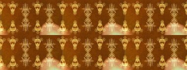 Hediye ambalaj kağıdı, tebrik kartları, posterler ve pankart tasarımı. Kahverengi, sarı ve turuncu renkli çiçekler. Raster düz çiçek çizim deseni.