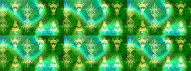 Basit bir kar tanesi. Yeşil, mavi ve nötr renkler üzerine bir resim. Kışın sembolü, mutlu noeller, mutlu yeni yıl kutlaması Raster illüstrasyonu. Soyut duvar kağıdı, ambalaj dekorasyonu.