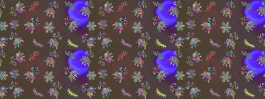 Kar tanelerinin soyut arkaplanlı Noel şablonu. Raster illüstrasyonu. Kahverengi, gri ve mor renkler. Noel ve Yeni Yıl moda baskıları için tatil tasarımı.