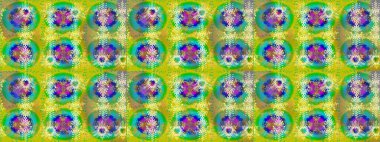 Noel yeşili, sarı ve mavi. Sihirli yeşil, sarı ve mavi tatil soyut arka plan yıldız ve düşen kar taneleri. Raster illüstrasyonu.