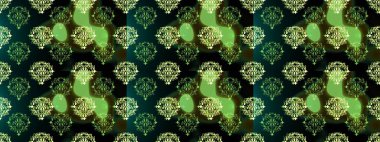 Klasik raster sarısı, kusursuz desen. Çiçek süsü kumaş deseni, cam, çiçek desenli metal yeşil, siyah ve mavi altın elementli..