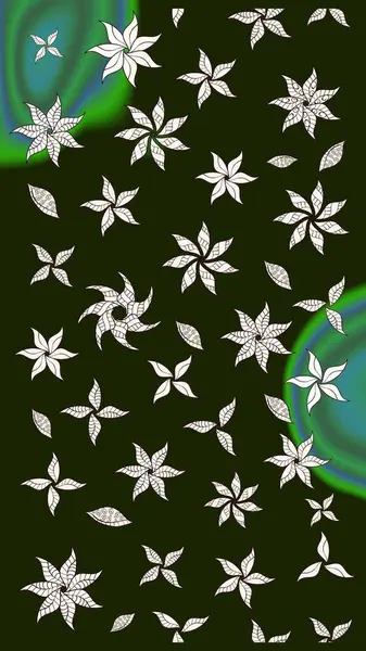 Çiçekli karalama şeklinde Raster çiçek deseni. Yumuşak, bahar çiçekli arka plan. Gri renkli çiçekler.