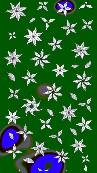 Nakış desenli çiçek deseni. Renkli grunge soyut arkaplanı koloyeşil çiçeklerle süslüyor. İzler, kumaş, duvar kağıtları, tekstil için raster dokusu.