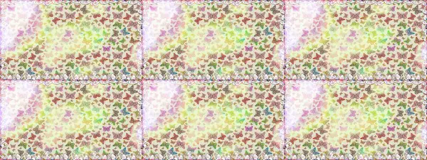 Tekstil, duvar kâğıtları, web sayfası arkaplanları ve yüzey dokuları için mükemmel. Raster illüstrasyonu. Bej ve nötr renklerdeki renkli kelebeklerin eskiz arka planı.