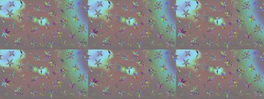 Raster illüstrasyonu. Küçük çiçekli şirin bir desen. Çiçek ve yapraklı çiçek deseni.