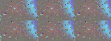 Küçük çiçekteki sevimli çiçek deseni. Bir sürü gri ve soyut çiçekli tropik eskiz deseni. Varicologray Raster çizimi.