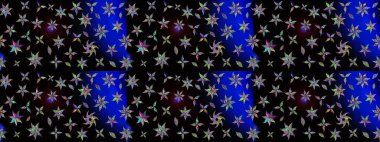 Siyah renklere karalamalar çizilmiş çiçek deseni. Raster illüstrasyonu.