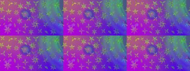 Motley illüstrasyonu. Küçük çiçekte güzel bir desen. Robot resim. Moda baskıları için zarif bir şablon. Küçük renkli çiçekler. Çiçekli bahar çiçekleri.