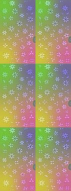 Çiçek desenli çizim. Raster illüstrasyonu. Asya tekstil tarzında. Güzel kumaş deseni. Renkli Bahar Teması eskiz kalıbı. Düz Çiçek Elementleri Tasarımı.