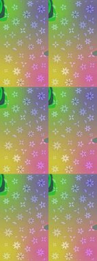 Çiçek desenli çizim. Raster illüstrasyonu. Tarafsız renklerde Asyalı tekstil.