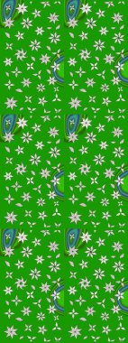 Çiçeksel fantezi tasarımı ve parlak bir arka plan çizimi. Renkli Bahar Teması eskiz kalıbı. Düz Çiçek Elementleri Tasarımı.