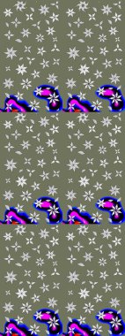 Parlak renkli çiçekli ve yeşil yapraklı harika bir çiçek deseni. Moda baskıları için zarif bir şablon. Modern çiçek arkaplanı. Halk stili.