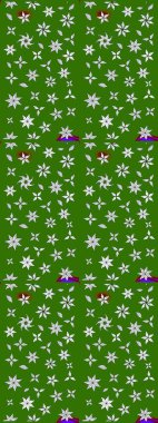 Eskiz arkaplan modeli. Yeşil yapraklı yabani çiçekler. Suluboya, elle çizilmiş. Raster illüstrasyonu.