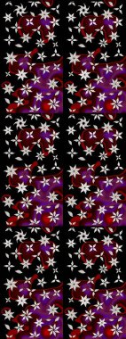 Küçük çiçekteki sevimli çiçek deseni. Siyah renkte çiçekler.