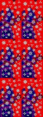 Çiçek ve yapraklı çiçek deseni. Küçük çiçekli şirin bir desen. Raster illüstrasyonu.