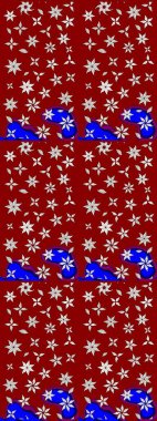 Raster düz çiçek çizim deseni. Hediye ambalaj kağıdı, tebrik kartları, posterler ve pankart tasarımı. Kırmızı renkte çiçekler.