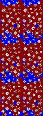 El yapımı çiçek ve bitki koleksiyonu. Raster illüstrasyonu. Robot resim tarzı kırmızı renkler. Şirin karalamalı çiçek desenli çizim. Raster illüstrasyonu.