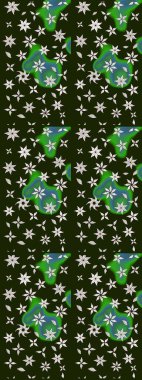 Raster illüstrasyonundaki çiçek desenli çizim. Gri renkli çiçekler. Renkli Bahar Teması eskiz kalıbı. Düz Çiçek Elementleri Tasarımı.