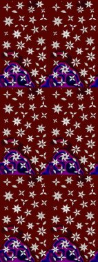 Sketch Floral Pattern in Raster illustration. Fancy fabric pattern. Colour Spring Theme sketch pattern Background. Flat Flower Elements Design.