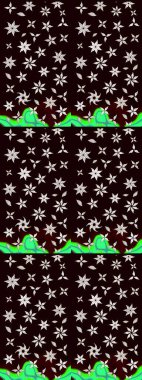 Yapraklı çizim şekli. Şirin, zarif çiçekler Raster illüstrasyonu. Poster ya da kapak için arka plan. Tekstil için figür. Davetiye ve kartpostal tasarımı için dekoratif çiçek unsurları.