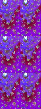 Sevimli çiçek raster deseni. Mor renkli çiçekler. Sketch Colour Spring Theme eskiz kalıbı. Düz Çiçek Elementleri Tasarımı.