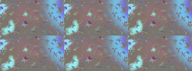 Moda arka planında parlak buketler. Eski usul küçük çiçekli şirin bir eskiz deseni. Raster illüstrasyonu. Kumaş, duvar kâğıdı ve kağıda yazdırmak için gelişen arkaplan.