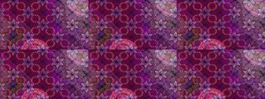 Yumuşak, bahar çiçekleri mor renklerde. Patlayan çiçekler soyut olarak yerleştirilmiş. Raster illüstrasyonu. Raster deseni.