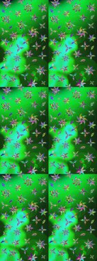 Şatafatlı bahar bahçesi dokusu. Yeşil renkli çiçekler. Yeşil renkte çiçek çizimi. Çiçek deseni. Raster illüstrasyonu.