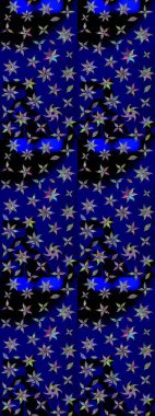 Raster deseni. Mavi el çizimi desen. Sanat çiçeklere ilham verir ve arka planda izler bırakır. Karalama çiçekleri çizim deseni.