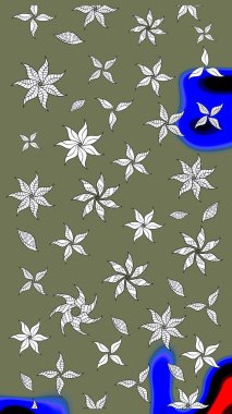 Sketch Floral Pattern in Raster illustration. Fancy fabric pattern. Colour Spring Theme sketch pattern Background. Flat Flower Elements Design.