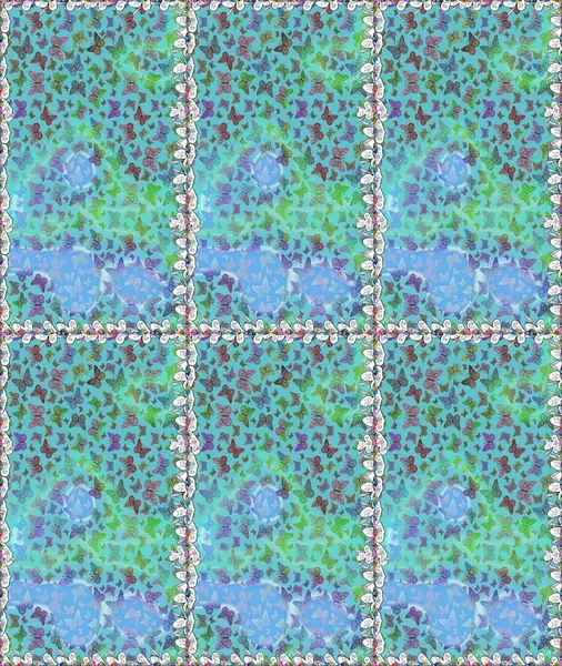 Mavinin üzerinde kelebek bezi şablonu var. Giysiler için böcek kumaşı klipsleri tekrarlanıyor. Davetiye, kart ve parmak izi için basit kadınsı bir model. Uçan kelebek keten temalı Raster illüstrasyonu.