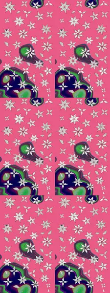 Küçük çiçekli yay deseni çiz. Raster illüstrasyonu. Suluboya tarzında pembe renkler üzerine.