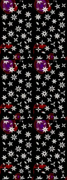 Raster suluboya çiçek deseni, narin çiçekler, siyah çiçekler, tebrik kartı şablonu. Güzel kumaş deseni.