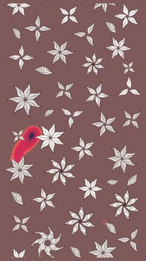 Kahverengi çiçekli eskiz deseni, suluboya çiçek deseni, sevimli çiçek, duvar kağıdı, kart veya kumaş için fayanslı. Raster - stok.