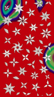 Sketch Floral Pattern in Raster illustration. Fancy fabric pattern. Colour Spring Theme sketch pattern Background. Flat Flower Elements Design.