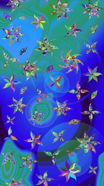 Çiçekli bahar çiçekleri. Küçük çiçekte güzel bir desen. Küçük renkli çiçekler. Moda baskıları için zarif bir şablon. Motley illüstrasyonu.