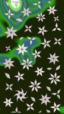 Motley illüstrasyonu. Küçük renkli çiçekler. Küçük çiçekte güzel bir desen. Moda baskıları için zarif bir şablon. Gri çiçekli bahar çiçekleri.