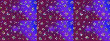 Raster illüstrasyonundaki çiçek desenli çizim. Suluboya tarzında mor renkte çiçekler.