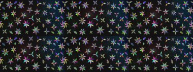 Düz Çiçek Elementleri Tasarımı. Renkli Bahar Teması eskiz kalıbı. Raster..