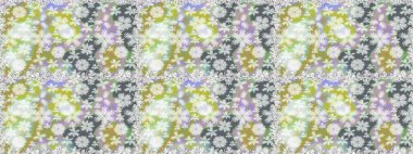 Düz Çiçek Elementleri Tasarımı. Renkli Bahar Temalı Kusursuz Arkaplan. Tarafsız renklerde çiçekler. Raster illüstrasyonunda kusursuz çiçek deseni.