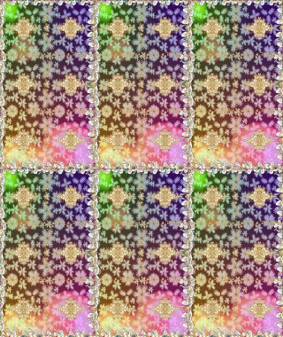 Tarafsız renklerde altın elementlerle çizim. Raster oryantal süs. Altın deseni çiz.