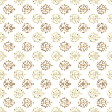 Çiçek deseni. Duvar kâğıdı barok, İspanyol kumaşı. Şık bir grafik desen. Renkli elementler bej, kahverengi ve beyaz renklerde. Taslak arkaplan.