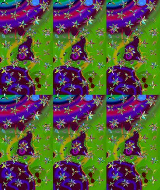 Vadinin yeşil renkli çiçekleri. Çiçeksel çizim kalıbının çizimi.