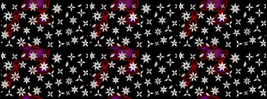 Çiçek kolajı. Çiçek arkaplan. Küçük çiçekte güzel bir desen var. - Siyah çiçekler. Doğa. Çiçek kompozisyonu. Raster deseni.