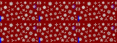 Raster illüstrasyonundaki çiçek desenli çizim. Kırmızı renkte çiçekler.